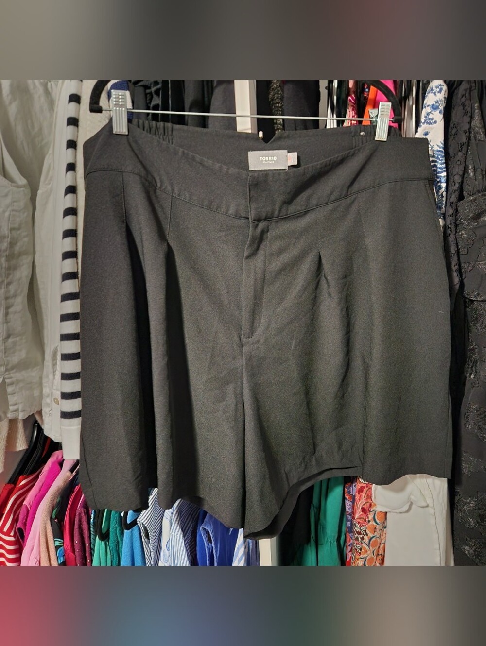 Torrid Black High-Waist Wide Leg Trouser Shorts 26
